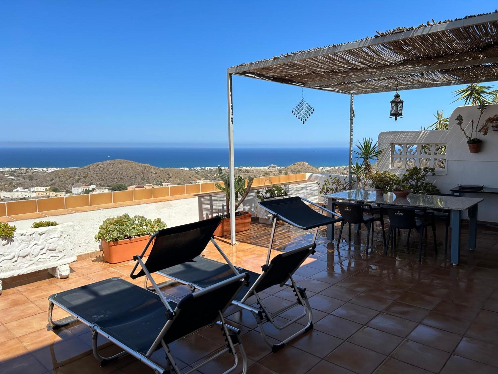 Apartment With A Great Terrace, Sea And Land Views Mojacar Bagian luar foto