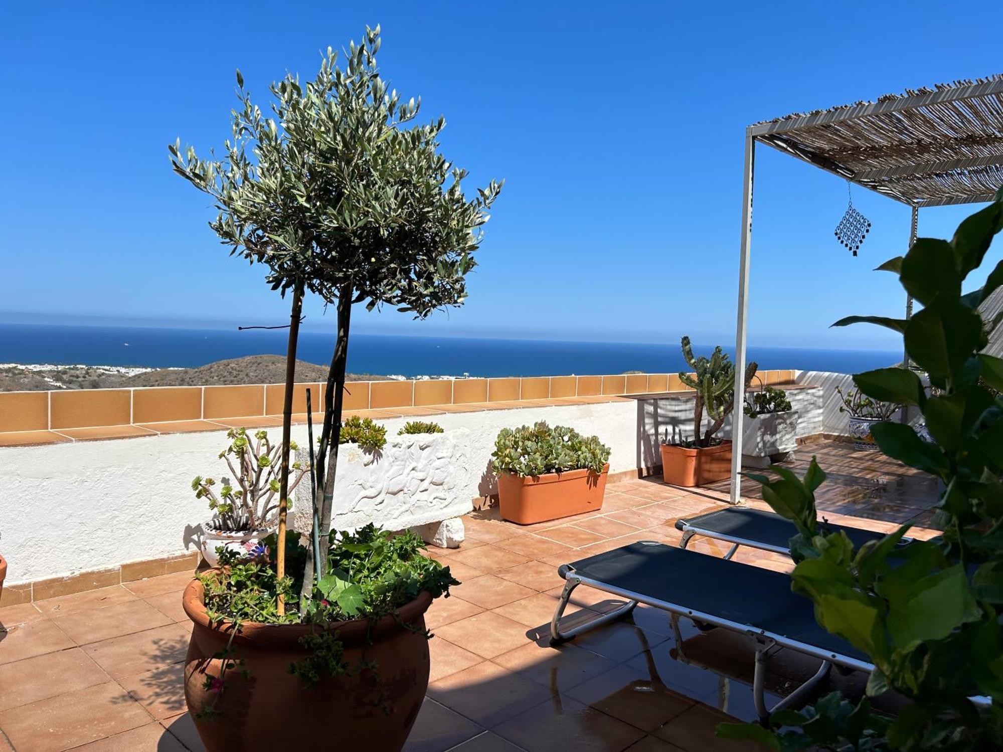 Apartment With A Great Terrace, Sea And Land Views Mojacar Bagian luar foto